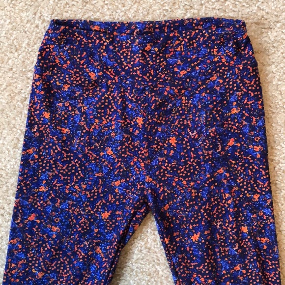 LuLaRoe leggings blue orange one size - Picture 2 of 11